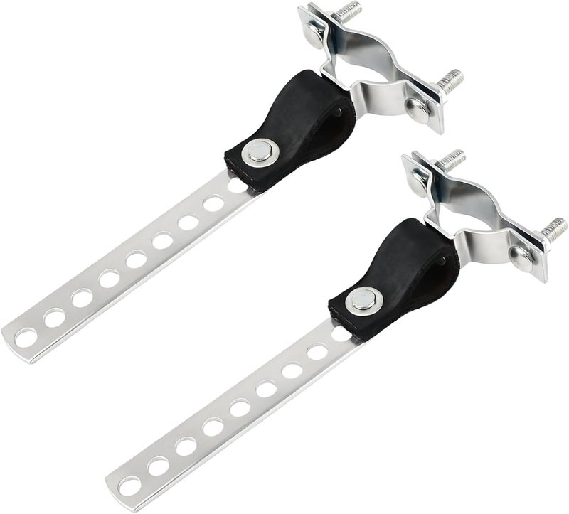 joytrace 2-Pack RV Generator Muffler Hanger - 8-Hole Carbon Steel Exhaust Bracket with Flexible Swivel, Compatible with Onan Cummins 1.5"-2.5" Tailpipes (Silver) - Image 1